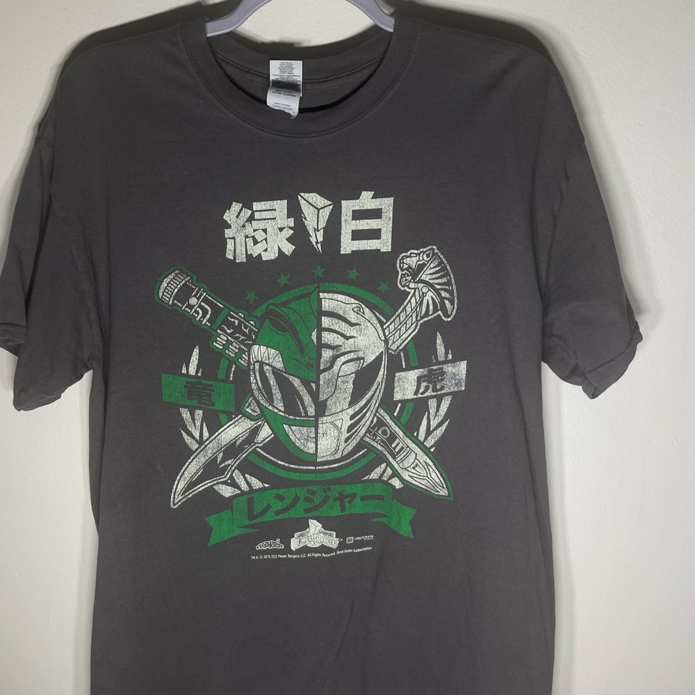 Power Rangers MMPR Loot Crate Green Ranger White Split Face 2015 Size L Shirt